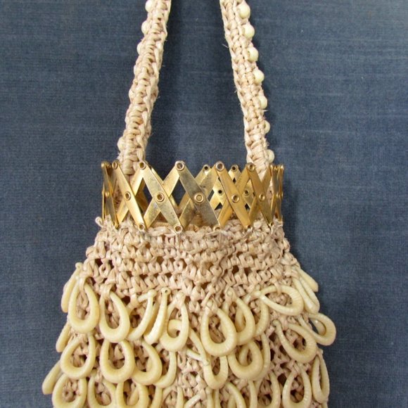 ROARING 20s BAG, 1920s ANTIQUE FLAPPER PURSE, UNIQUE OPENING, EXCELLENT VINTAGE - Picture 4 of 8